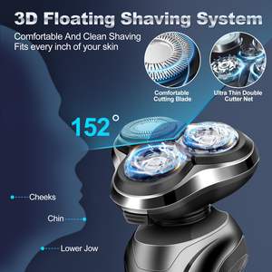 Afeitadora Eléctrica Inalámbrica Portátil para Hombre, Rotatoria, Resistente al Agua, Recargable por USB con Triple Cuchilla IPX7 para Uso Corporal y de Viaje - Product Image 6