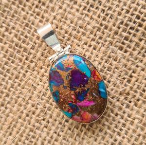 Colgante de declaración bohemio de Plata de Ley 925 hecho a mano ostra turquesa piedra preciosa plata Natural colgantes y dijes de moda - Product Image 2