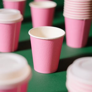 Paquet de 100 gobelets en papier robustes de 12 oz, rose écologique - Product Image 2