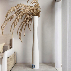 Cutfouwe China - Jarrón Alto y Estrecho Blanco <span class=keywords><strong>de</strong></span> 42 cm <span class=keywords><strong>para</strong></span> Hierba <span class=keywords><strong>de</strong></span> Pampas, <span class=keywords><strong>Flores</strong></span> <span class=keywords><strong>Secas</strong></span>, Decoración Moderna <span class=keywords><strong>de</strong></span> Cerámica, Ramas Decorativas - Product Image 2