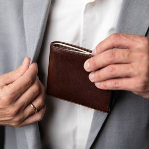 Portefeuille homme en cuir pleine fleur de haute qualité Portefeuille à deux volets classique de luxe en cuir personnalisé BFW-0001 - Product Image 3