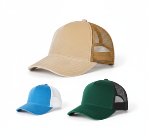 Casquettes de camionneur avec logo personnalisé - Casquettes de baseball bicolores de haute qualité avec dos en maille et fermeture à pression - Product Image 6