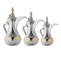 Meilleure théière Dallah arabe de luxe en acier inoxydable, de haute qualité, faite à la main, design élégant, 1000 ml, écologique et abordable