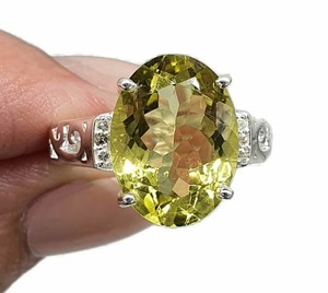 แหวนเงินแท้ 925 ทำมือ Mehrajudin Gems สไตล์วินเทจ แหวนค็อกเทลประดับพลอยเลมอนควอตซ์สีเหลืองทรงรีธรรมชาติ แหวนพลอยคุณภาพดี - Product Image 6