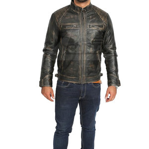 Wholesale Plus Size <b>Leather</b> <b>Jacket</b> Outdoor Use <b>Leather</b> <b>Jacket</b> Stand Collar <b>Men</b> <b>Leather</b> <b>Jacket</b> - Product Image 2