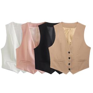 Manteau d'hiver lourd et gilet en coton respirant pour femmes vêtements gilet d'occasion bon marché pour femmes couleur unie - Product Image 4