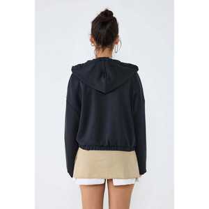 Sweat-shirt court zippé doux au toucher - Product Image 5