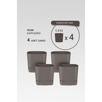 Vente en gros Nouveau Design 4 pièces Grand Pot de fleur en plastique décoratif pour la maison moderne Réservoir de jardin de table 1.3 Lt