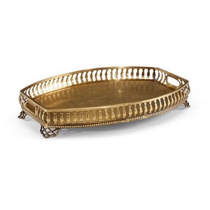 Plateaux de service décoratifs haut de gamme en laiton et aluminium faits à la main, finis pour l'hôtellerie et la décoration de la maison et de la table - Product Image 4