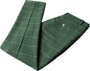 Nouveau design rayures Plaid jambe large droite formelle robe de bureau pantalon respirant 100% coton couleur unie robe pantalon respirant - Product Image 3