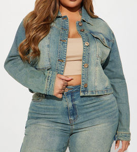 Chaqueta Vaquera de Algodón para Mujer, Nueva Colección Primavera-Otoño, Chaqueta de Manga Larga, Chaqueta de Mezclilla para Mujer, Servicio OEM - Product Image 4