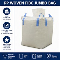 Kantong Jumbo PP FIBC Kapasitas 2 Ton Beban Berat Dengan Loop Pengangkat Sudut Silang untuk Transportasi Material Industri
