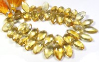 Magnifiques pierres précieuses naturelles de citrine jaune, taille marquise, qualité supérieure, jeu de couleurs, 8 brins facettés, perles de 14-18 mm pour la fabrication de bijoux