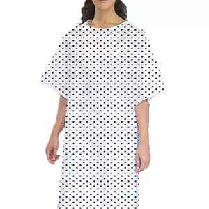 Uniforme médical unisexe en coton tissé de haute qualité, lavable, robe de patient réutilisable, vêtements d'hôpital imprimés, détection d'aiguilles - Product Image 1