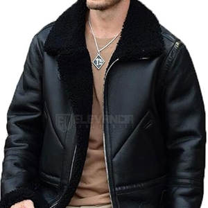 Servicios OEM 2024 Chaqueta de piel de oveja con logotipo personalizado para hombre Estilo de calle de cuello alto de alta calidad para uso en invierno - Product Image 6
