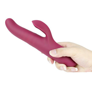 Masajeador de punto G de silicona suave recargable para mujer, vibrador de varita con Orejas de conejo para sexo grande giratorio para mujer - Product Image 5