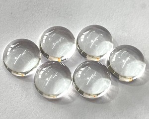 อัญมณีทรงหลวมหลังแบนราบ9มม. สีขาวใสธรรมชาติ - Product Image 1