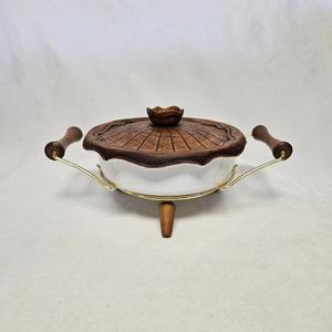 Cazuela de Madera de Diseño con Tapa y Asas, Perfecta para la Cena Familiar en Casa y Uso en Restaurantes, Venta al por Mayor desde India - Product Image 1