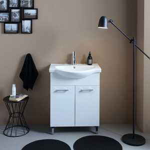 Mueble de Baño Blanco de 65 cm con Lavabo de Cerámica Ravenna para Exportación, Juego de Baño de Lujo - Product Image 2