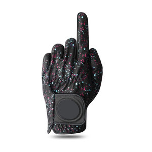 Guante de Golf de Cuero Cabretta Premium con Diseño de Salpicaduras de Pintura Negra, Ajuste Flexible, Construcción Duradera de Cuero Sintético, Servicio OEM - Product Image 2