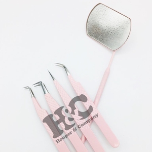 Nouvel arrivage de miroirs d'extension de cils roses personnalisés de belles couleurs miroirs cosmétiques en forme de cœur miroir à cils durable en vison - Product Image 6