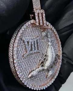 Iced Out Custom Animal Design VVS Moissanite Diamond 925 Sterling Silver Medallion Hip Hop Statement <b>Pendant</b> For Unisex wear - Product Image 2