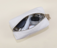 Trousse à cosmétiques de luxe en bambou et jute Pochette à maquillage biodégradable réutilisable et durable naturelle