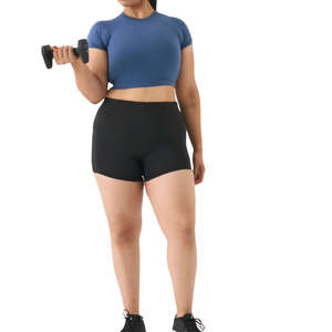 Tops Deportivos de Yoga de Talla Grande, Elásticos, de Manga Corta, Ropa Deportiva Activa para Entrenamiento, Fitness, Gimnasio y Deportes para Mujer - Product Image 3