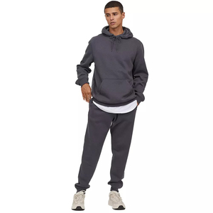 Sweat à capuche pour homme en molleton gris foncé avec logo personnalisé, impression numérique 100% coton, pour l'hiver, haute qualité - Product Image 3