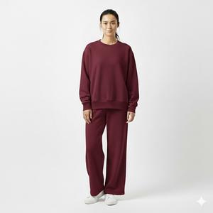 Ensemble de survêtement 2 pièces pour femme, chaud pour l'hiver, haut à manches longues et pantalon de jogging, 100% coton biologique, imperméable - Product Image 6
