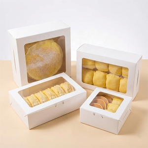 Scatole per Torte Bianche Alte 10*10*10 Pollici a <span class=keywords><strong>2</strong></span> o 3 Livelli con Ampia Finestra Superiore e Frontale per Matrimoni, Compleanni e Feste - Product Image 2