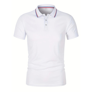 Usine directe confortable hommes décontracté quotidien porter à manches courtes pour Polo été T-Shirt fabriqué à partir de toile avec motif solide - Product Image 6