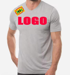 T-shirt formel pour homme en maille 100 % polyester/coton, col en V, respirant, manches courtes, uni, 180 grammes, sérigraphie sur le devant - Product Image 5