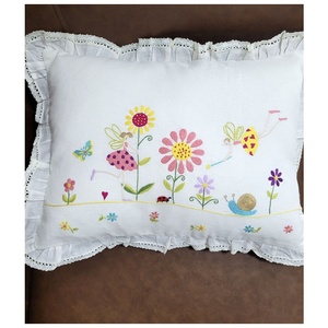 Funda de almohada con diseño de dibujos animados para niños, bordado personalizado, 100% algodón, alta calidad, Hemstitch, para habitación de bebé - Product Image 3