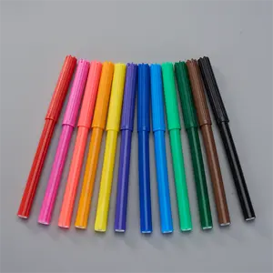 18 colori pennarelli lavabili in feltro punta colore acqua Set di penna per i bambini con scatola di carta colorata