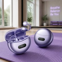 Écouteurs sans fil à conduction osseuse à oreille ouverte, étanches IPX4, pour le sport, avec réduction du bruit, affichage numérique et audio haute résolution