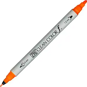[·库雷图] 库雷图Zig双尖记号笔清洁颜色F，荧光橙色 (TCS-6000T-002) (5支) 钢笔墨水笔刷笔人