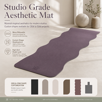 Tapis de yoga Elite Studio Capsule Wavy Pill de forme ovale, en PU premium avec base en caoutchouc naturel antidérapante, pour l'alignement de la colonne vertébrale et les étirements