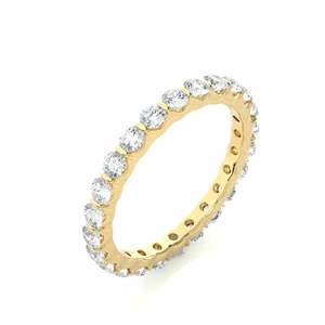 Anillo de Eternidad con Diamantes de Corte Redondo en Engaste de Barra para Mujer - Product Image 6