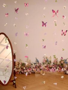 Vente en gros lot d'art mural indien artificiel décoratif rose pastel 3 nuances papillon-Décor de chambre d'enfant - Product Image 5