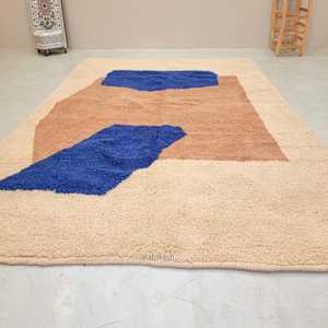 Alfombras peludas de Color marrón claro indio, patrón de impresión de bloque de mano, Alfombra de Material de algodón 100% para decoración de sala de estar del hogar - Product Image 3