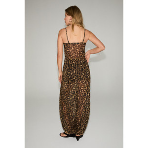 Blusa de Gasa con Estampado de Leopardo y Detalles de Tirantes para Mujer, Marca LEKEN, GRIMELANGE - Product Image 6