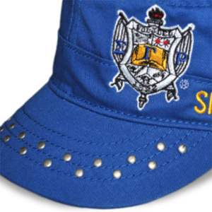 Casquette SGR Captain-Bleu Royal | Chapeau Sigma Gamma Rho 100% coton | Logo de l'équipe brodé sur le devant et le dos | Couvre-chef classique de sororité - Product Image 5