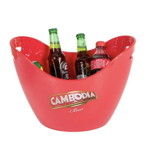 Cubeta de Hielo de Plástico Roja de 5 Litros, Sostenible, Duradera, Ligera y Portátil para Fiestas, Bebidas, Cócteles, Cerveza y Whisky - Product Image 1