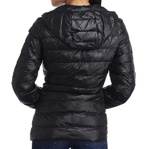Women's Zipper Closure High Quality <b>Canvas</b> <b>Plain</b> Dyed Waterproof Windproof Breathable Quilted Winter Puffer Jacket OEM Pakistan - Product Image 4