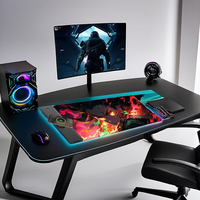 Tapis de souris de grande taille Tapis de souris de jeu LED RVB avec logo personnalisé Tapis de bureau avec chargeur sans fil