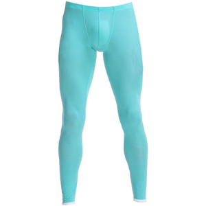 Leggings de yoga les plus durables pour hommes, pantalon à taille élastique en polyester spandex très exigeant, style à motif solide - Product Image 1