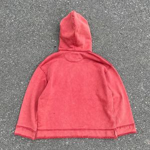 Sudadera con capucha de gran tamaño de mezclilla para hombres y mujeres suéter de lágrimas sudaderas con capucha de peso pesado ropa 460 GSM - Product Image 2