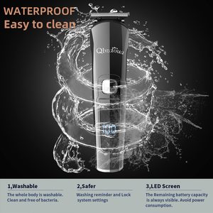 Tondeuse à cheveux et à barbe sans fil, kit de toilettage, étanche, affichage LED de la puissance, lame en céramique pour barbe, tête, visage, corps - Product Image 4