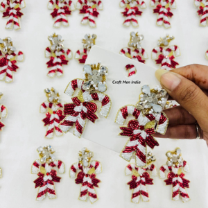 Pendientes de Perlas Rojas Navideños con Diseño de Frutas Bohemias Personalizables - Joyería de Moda para Fiestas Navideñas - Product Image 1